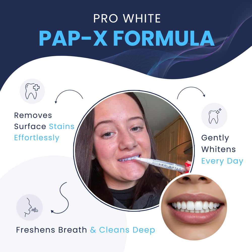 Pro White Teeth Kits Pap-X Formula delivers whitening without peroxide.