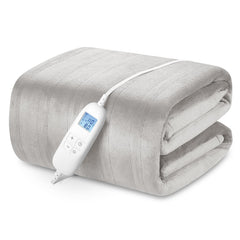 PROALLER electric heated blanket on a bed showing cozy warmth and setup for chilly nights