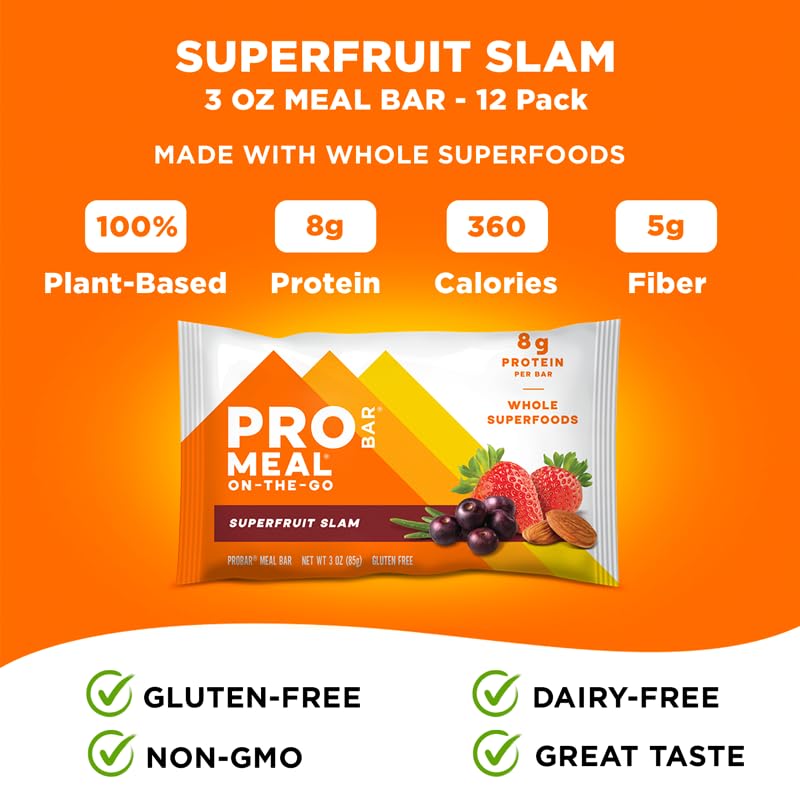 PROBAR MEAL Bar bite showing nutty texture and fruit mix.