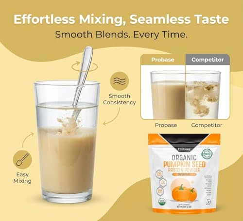 Probase Nutrition pumpkin seed protein powder bottle shown with clean ingredients.