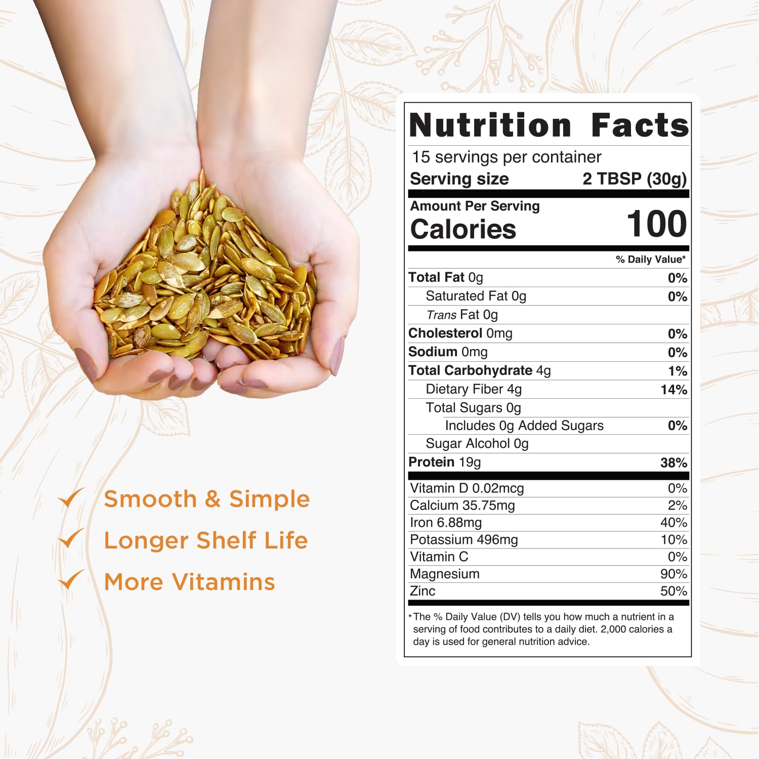 Probase Nutrition pumpkin seed protein powder measuring spoon ready to scoop.
