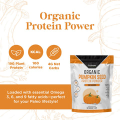 Probase Nutrition pumpkin seed protein powder stirred into oats for breakfast.
