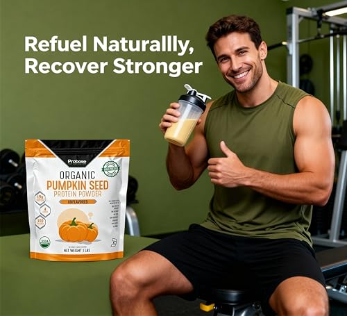 Probase Nutrition shaker with pumpkin seed protein powder ready to blend after workouts.