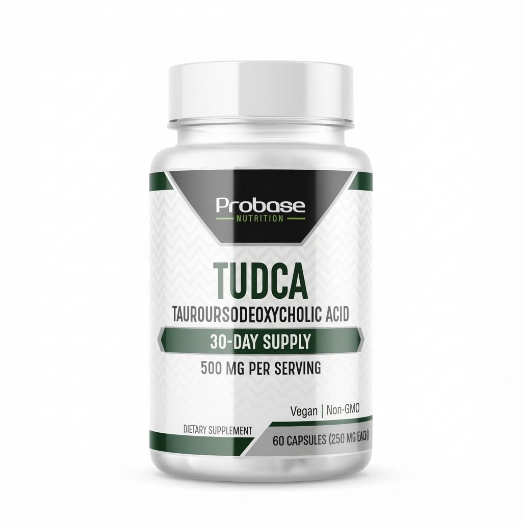 Probase Nutrition TUDCA bottle front view showcasing premium liver support formula