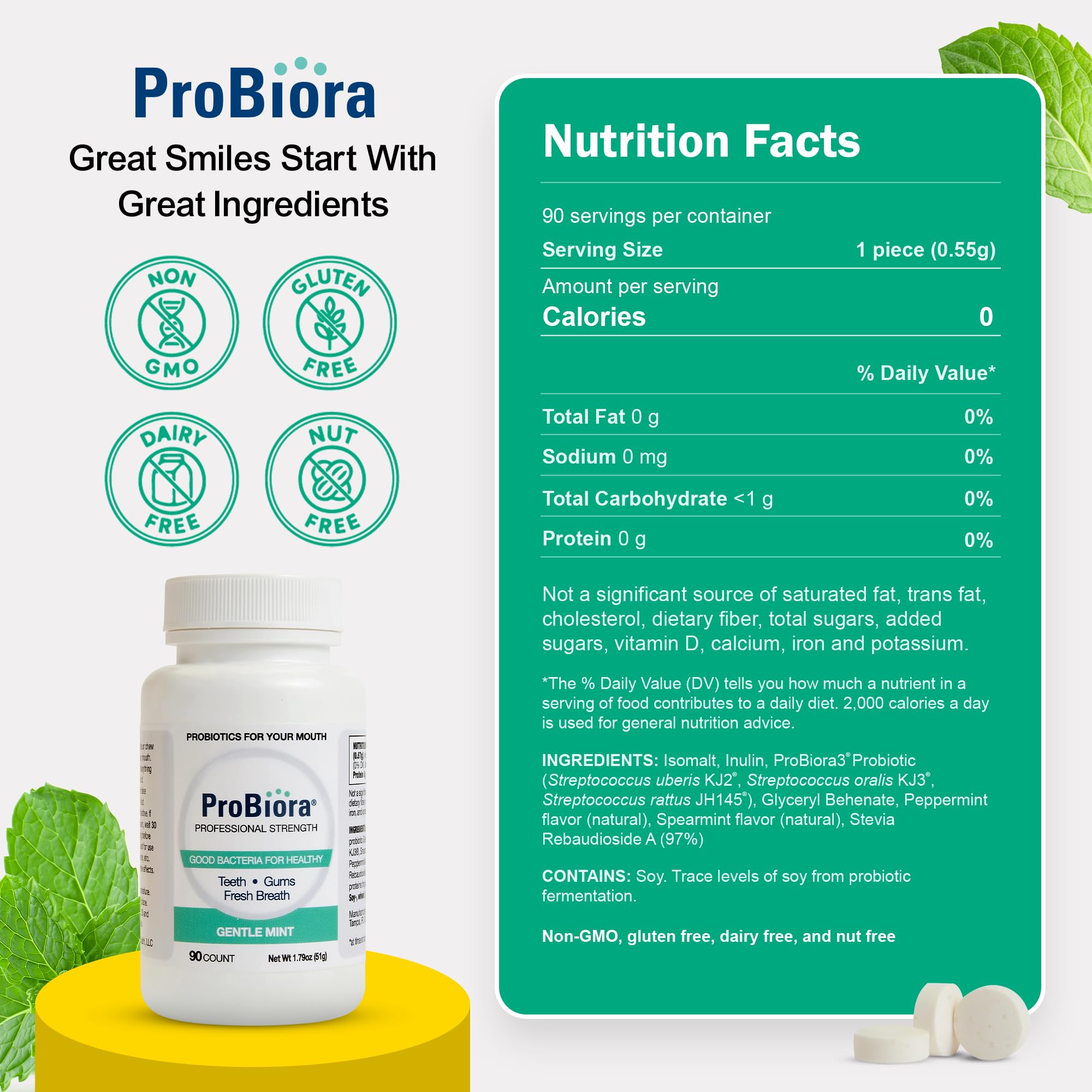 Patented ProBiora blend adheres to teeth and gumline for targeted action