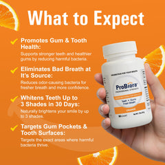 Tablet dissolving on tongue to support mouth balance with ProBiora Health.