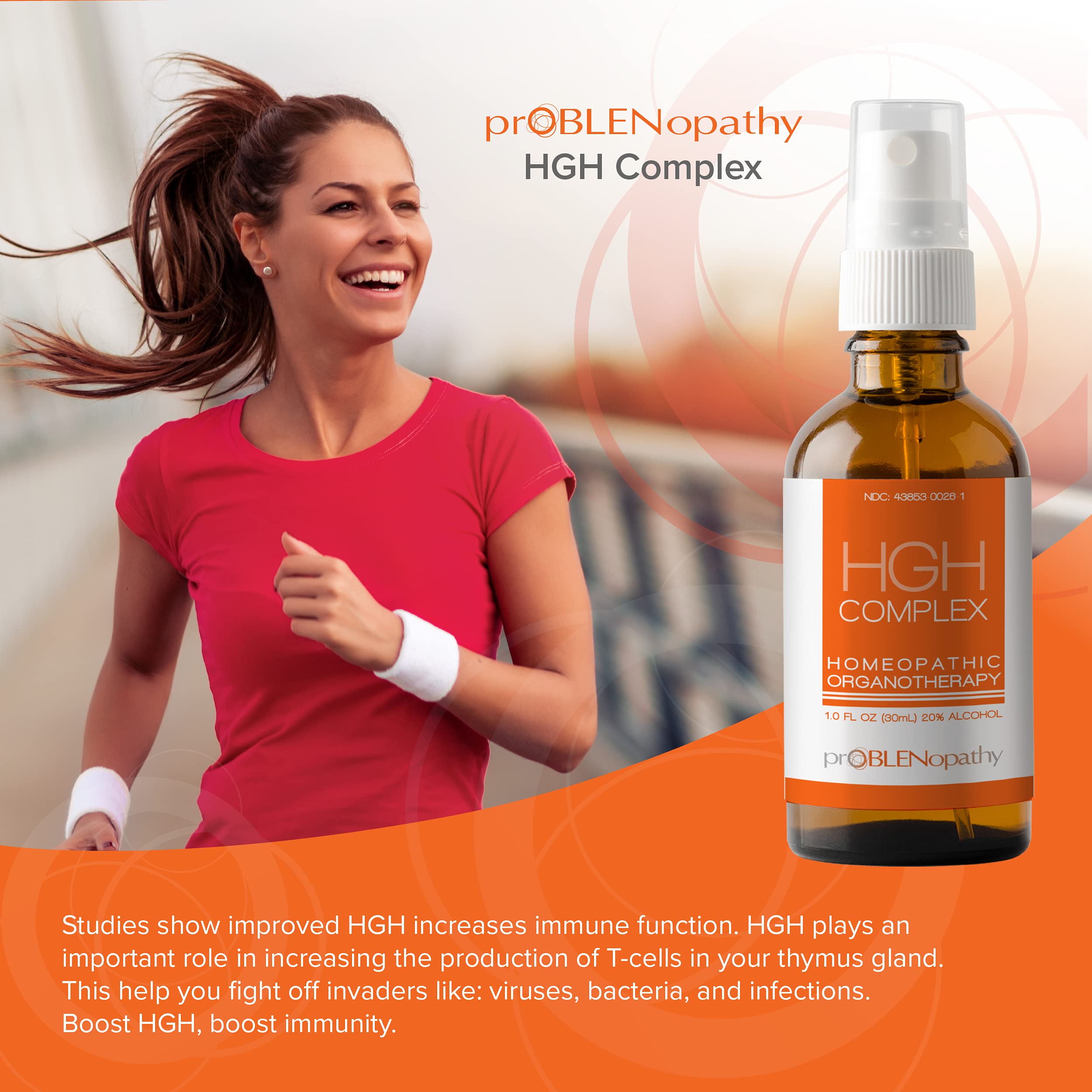 Bottle with dosage guidance for consistent use of proBLENopathy HGH spray