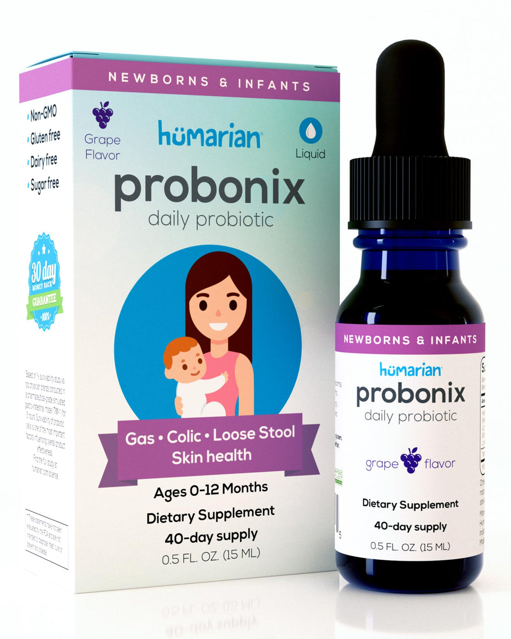 Probonix infant drops bottle measure for easy daily dosing and gut support
