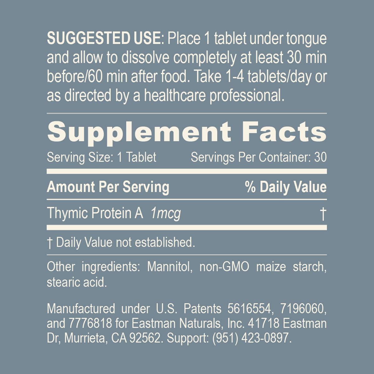 ProBoost Thymic Protein A Tablets displayed for daily immune support on the go.