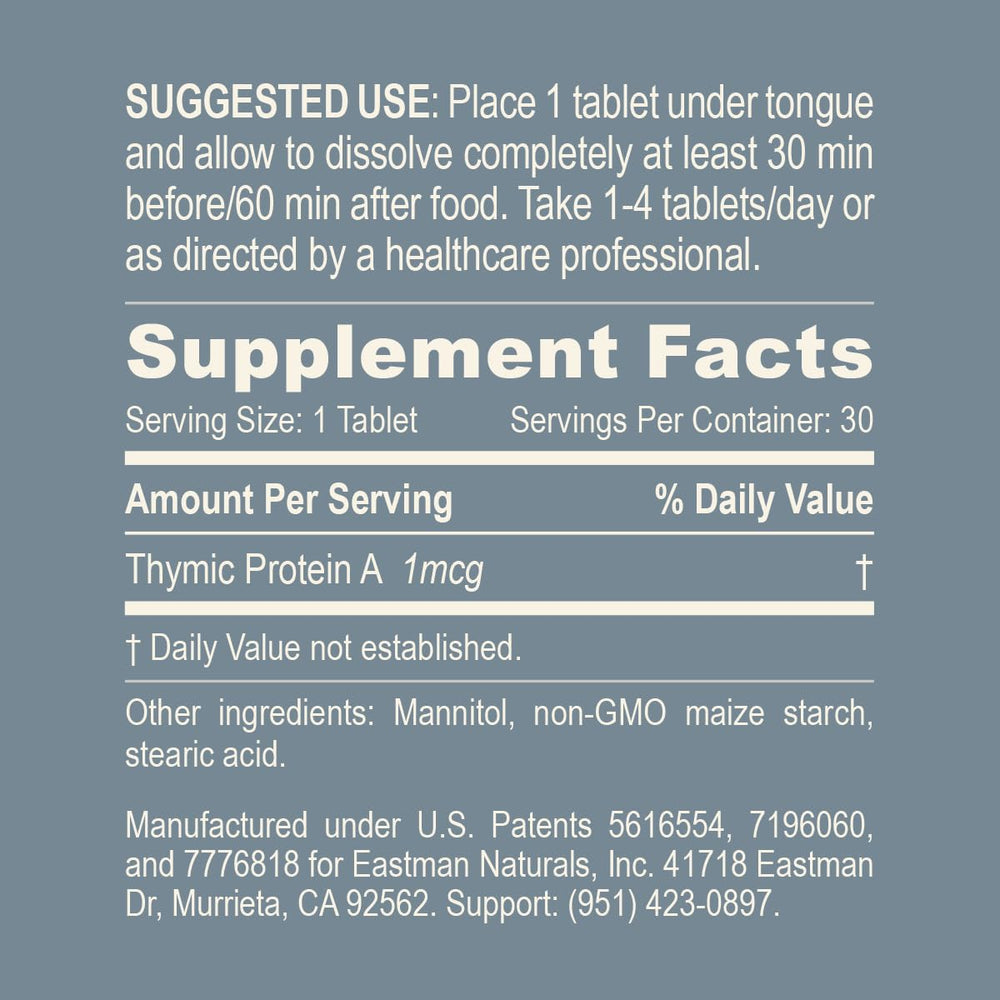 ProBoost Thymic Protein A Tablets displayed for daily immune support on the go.