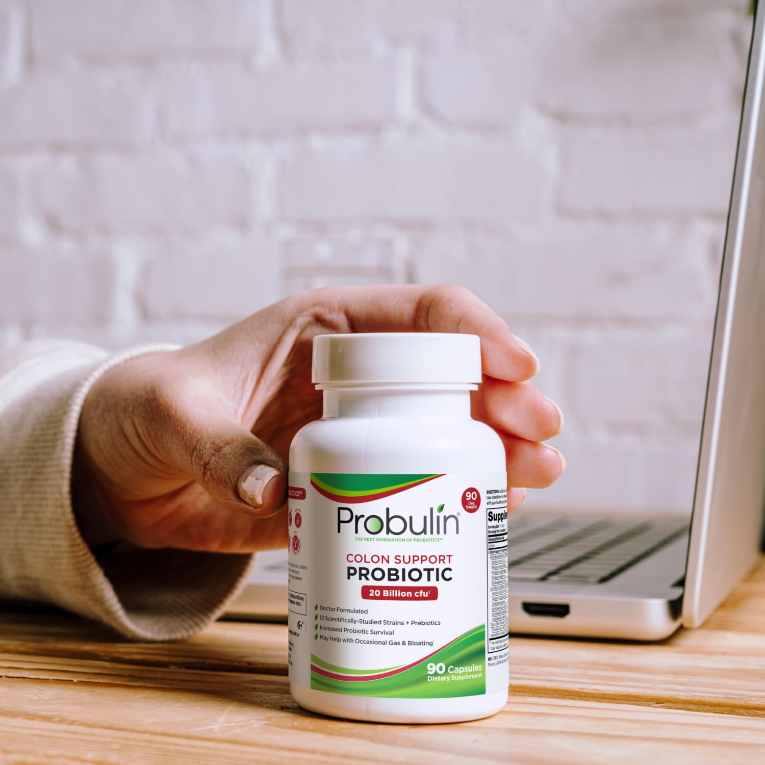 Probulin Colon Support capsules inside bottle suggest easy daily routine for digestion
