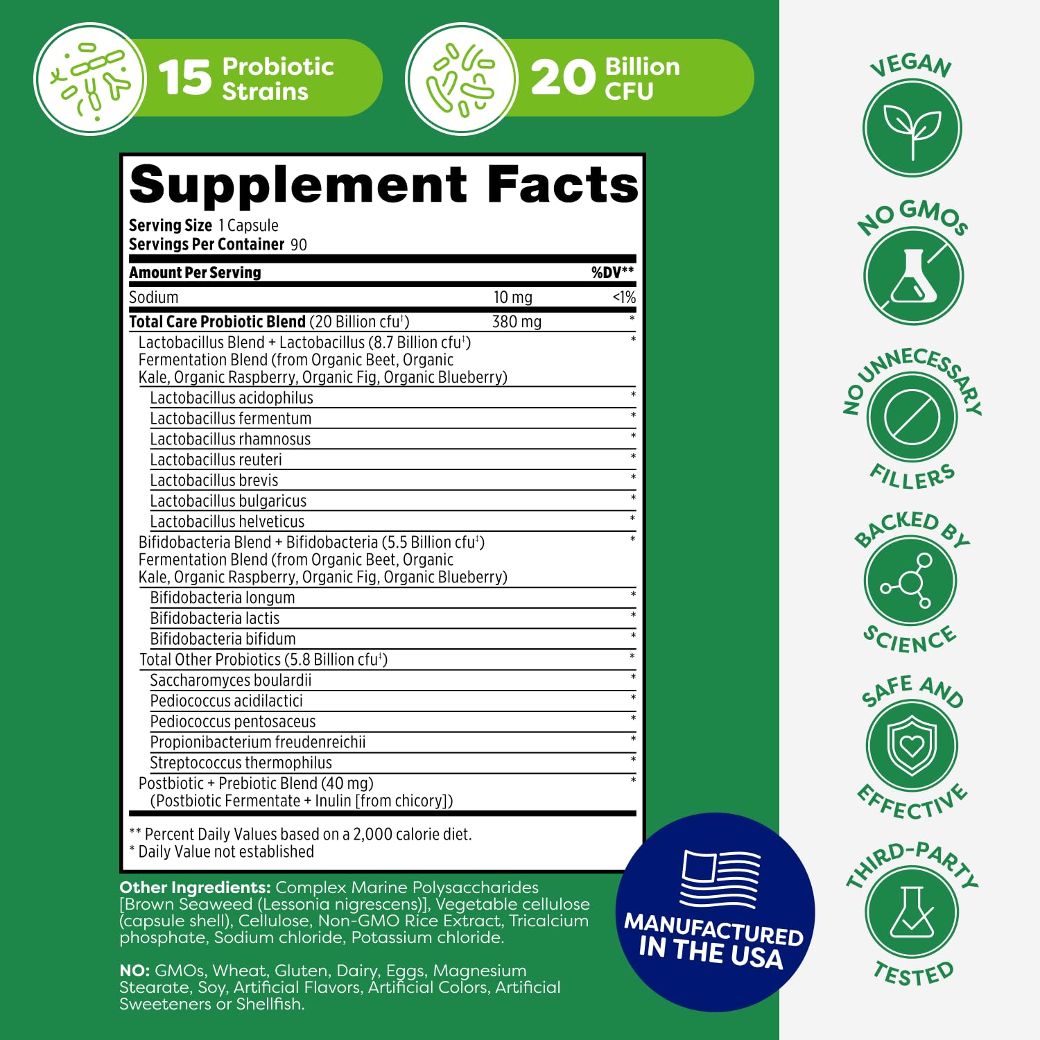 Probulin Total Care vegan capsules designed for dairy-free, gluten-free use