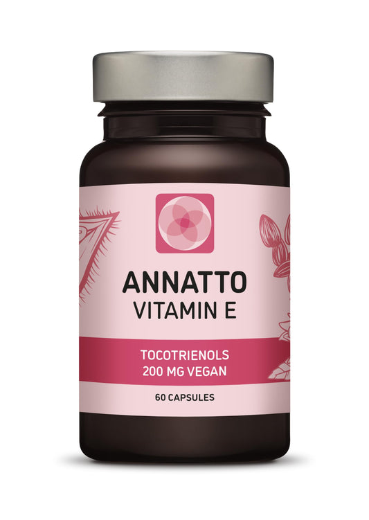 Procapsin annatto tocotrienols capsule close-up, a vegan vitamin E source.