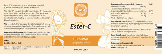 Procapsin Liposomal Ester C capsules highlighting gentle, stomach-friendly vitamin C