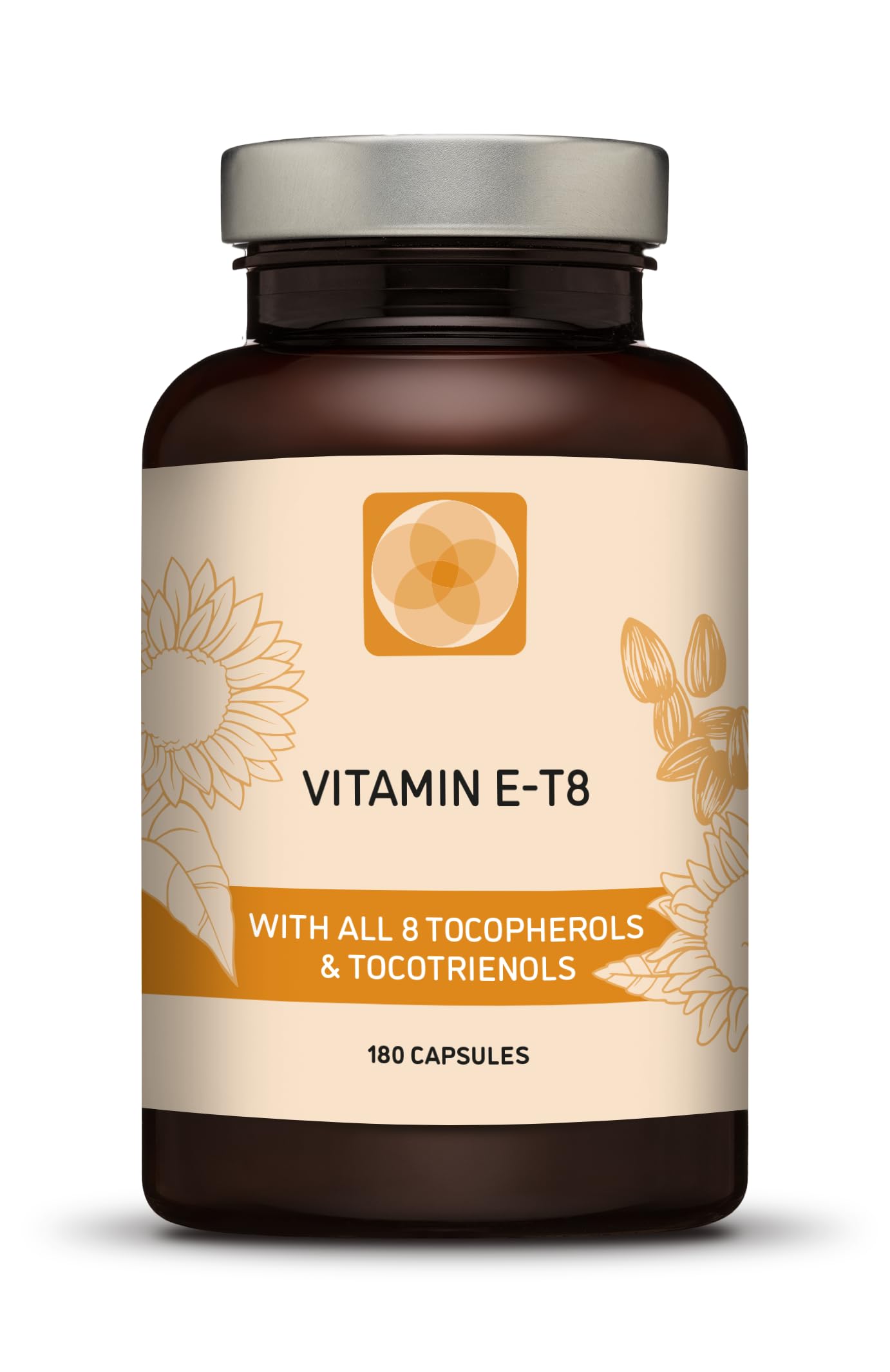 Procapsin bottle front shows all eight vitamin E forms for comprehensive support.