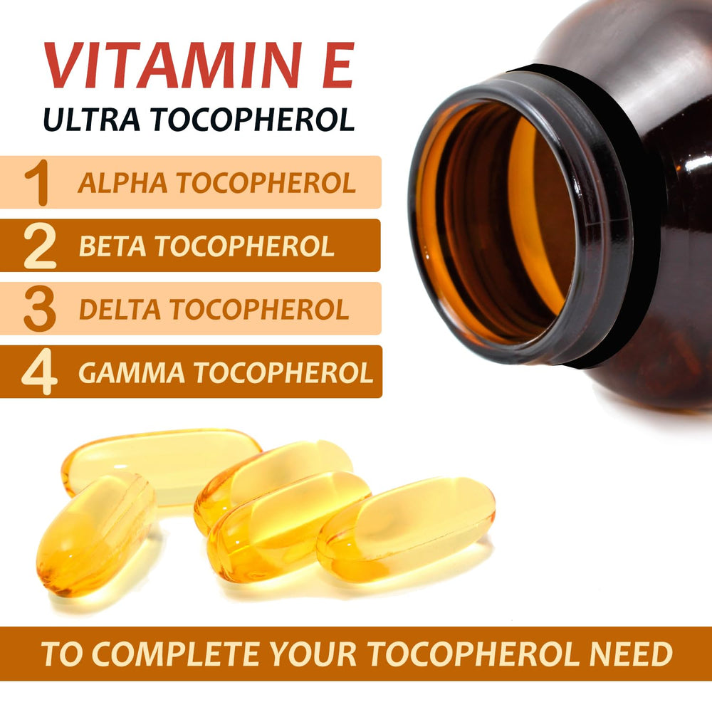 Procapsin Vitamin E 4-tocopherols packaging highlights full tocopherol spectrum for balance