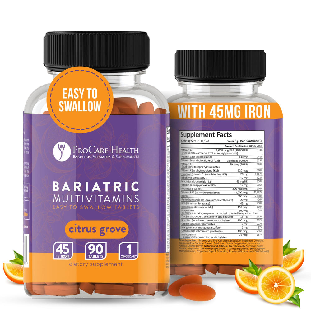 ProCare Health bariatric multivitamin iron tablet for post op nutrition