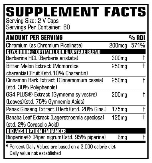 PROCCOR Glycodrin label information displaying ingredients and serving size