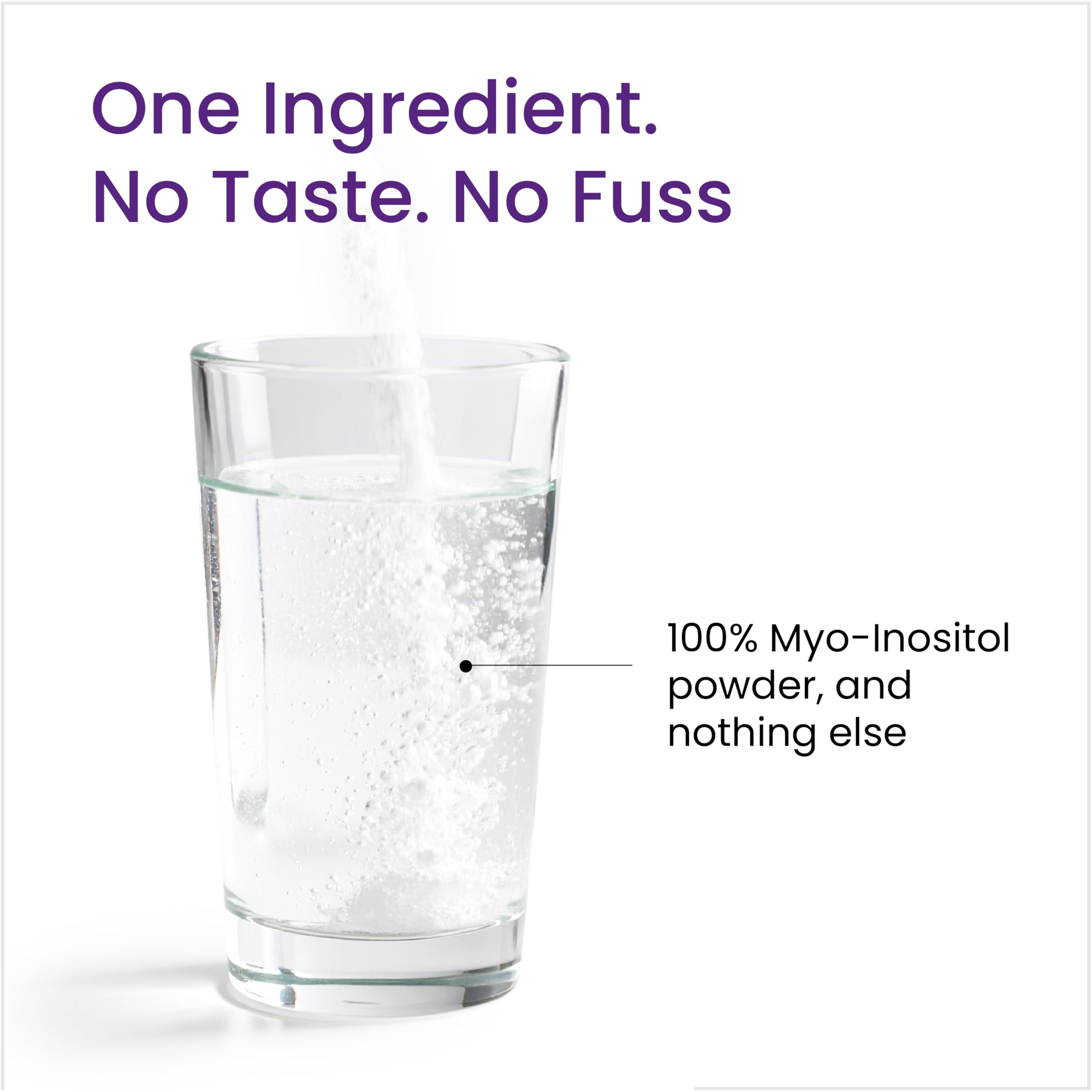Glass of yogurt with Proceive Myo-Inositol mixed in for convenient daily nourishment.