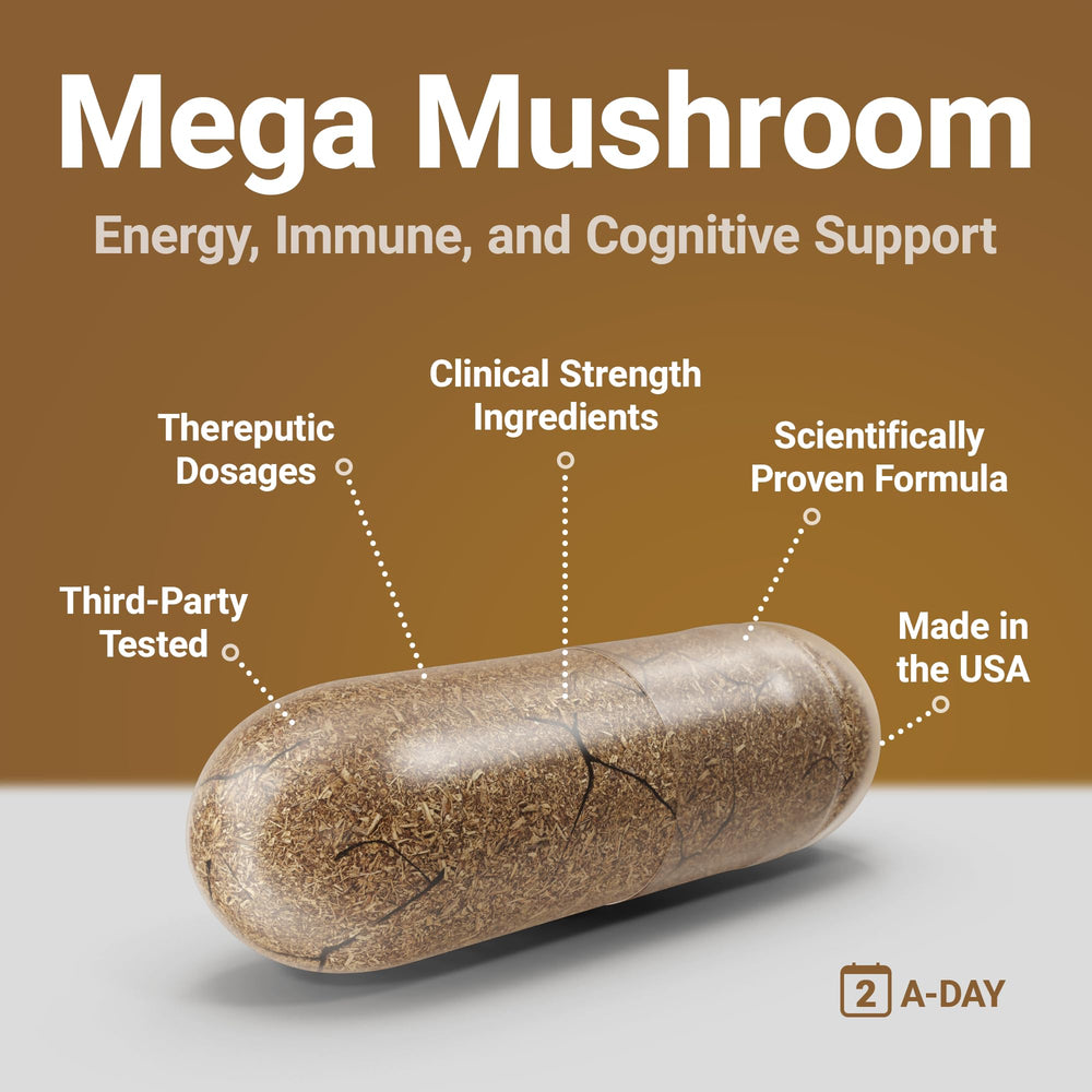 Procera Mega Mushroom immune support scene emphasizes resilient daily health choices.