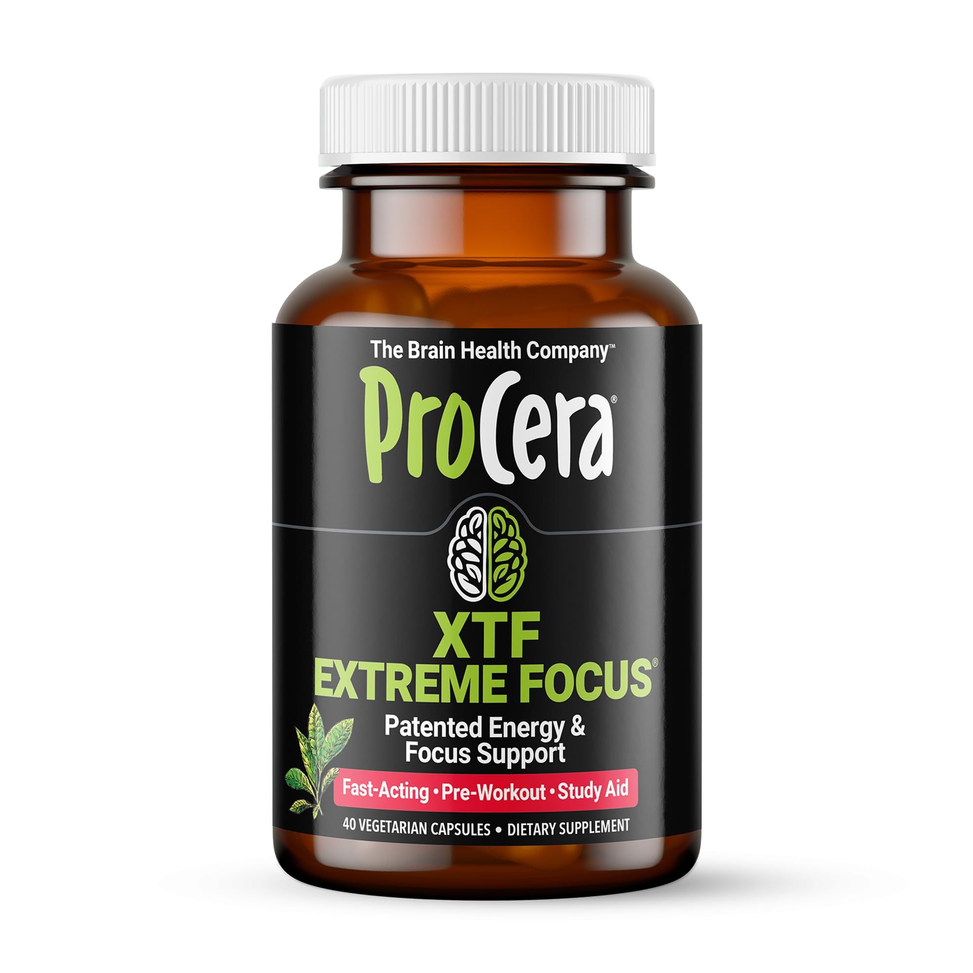 Procera XTF bottle front view signaling cognitive support packaging.