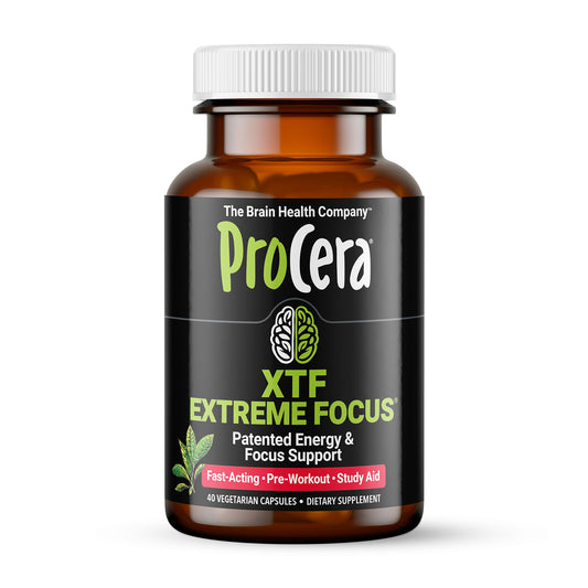 Procera XTF bottle front view signaling cognitive support packaging.