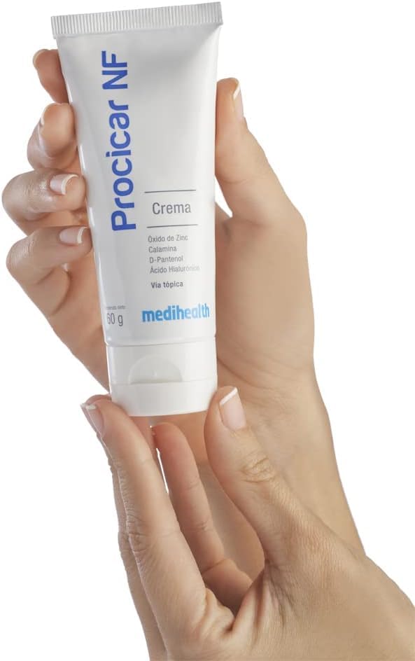 Procicar NF Scar Cream packaging side view highlights calamine and zinc oxide.