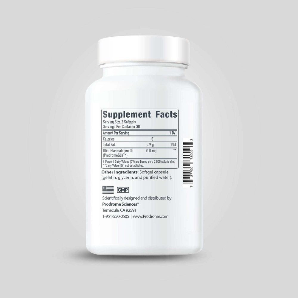 ProdromeGlia softgel capsules close-up highlights easy-to-swallow lipid nutrition