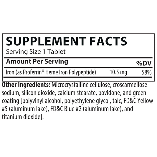 Close-up of Proferrin ES tablets for easy daily dosing.