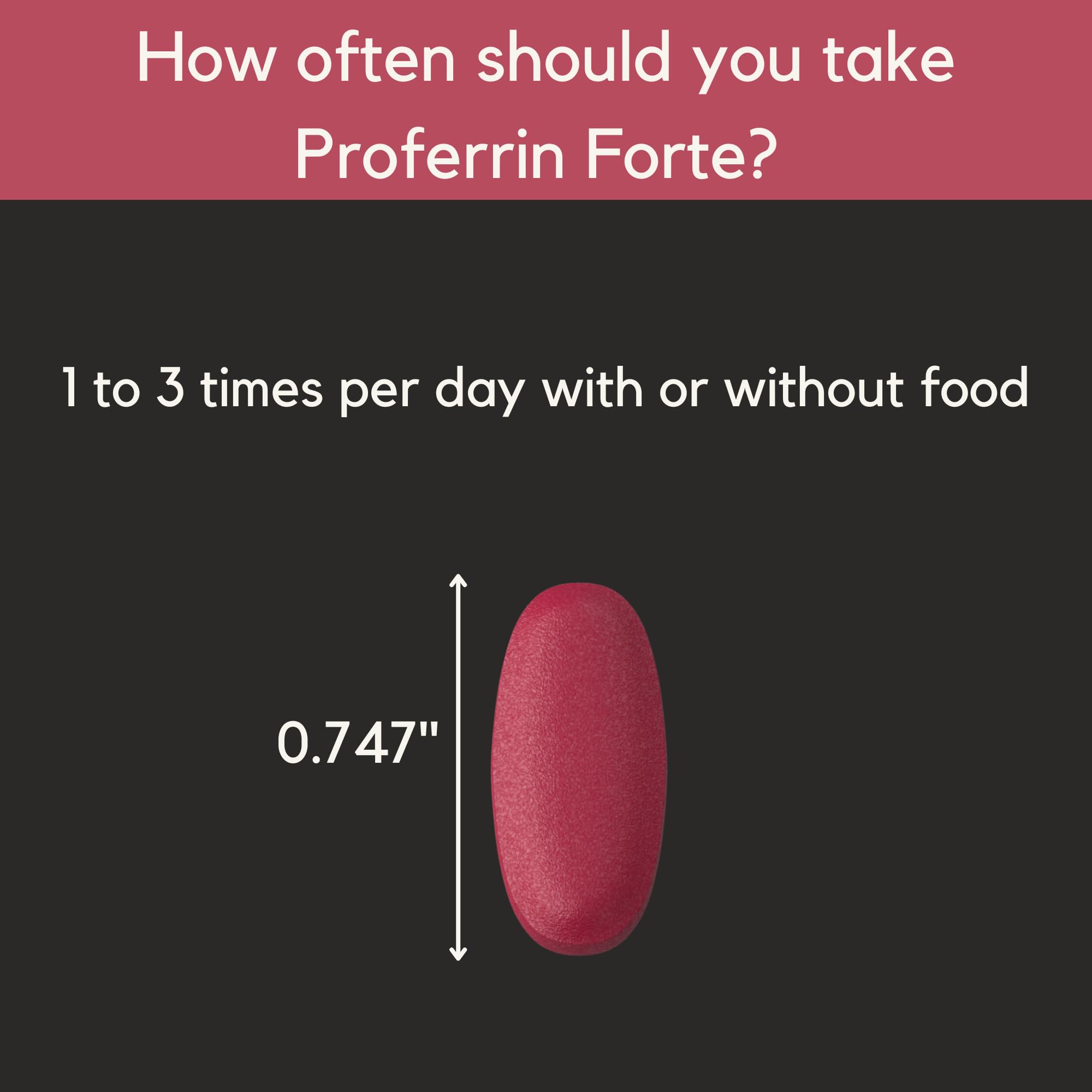 Proferrin Forte bottle back with supplement details and folic acid