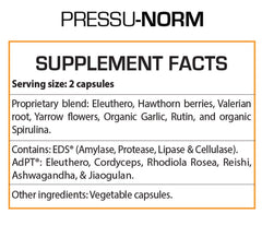 Professional Botanicals Pressu Norm capsules illustrating vegetarian formula for potential blood pressure support.