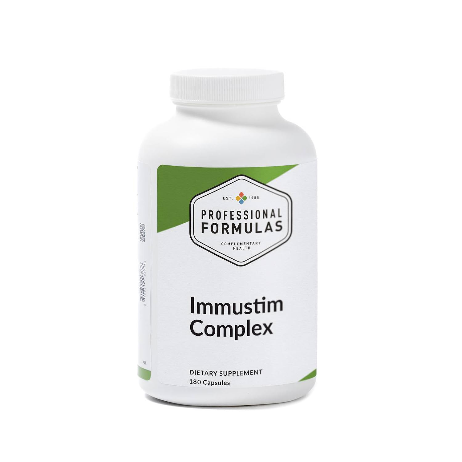 Professional Complementary Health Formulas Immustim Complex bottle close-up, highlighting wellness potential.