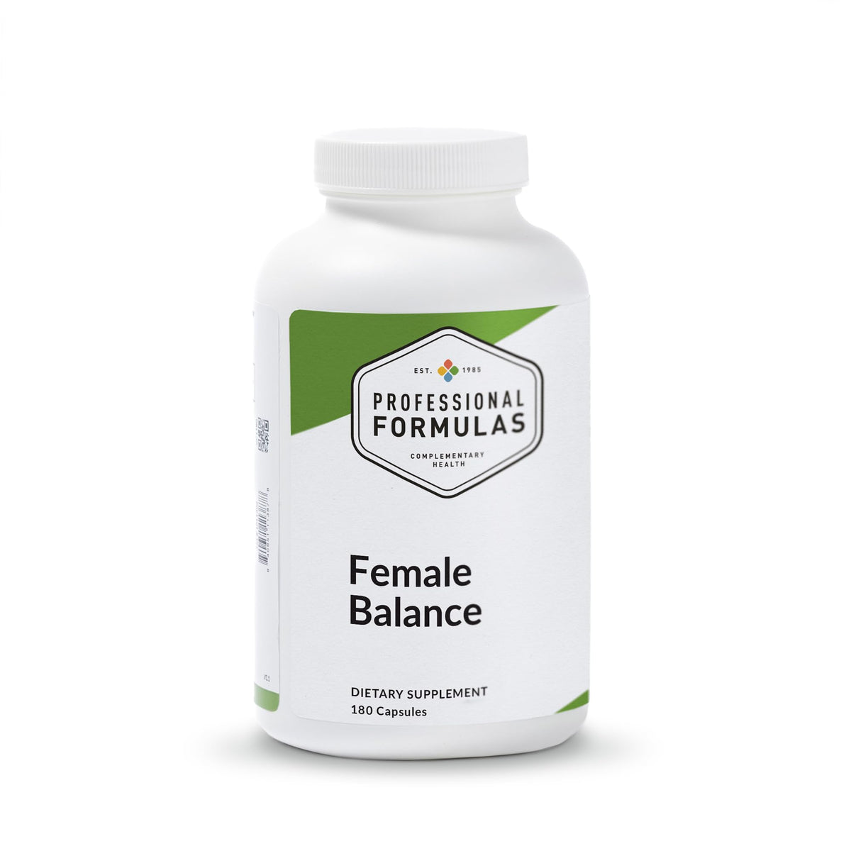 Professional Formulas Female Balance bottle label highlighting botanical blend for hormonal balance support.