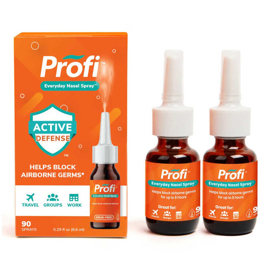 Profi Everyday Nasal Spray bottle in hand for daily defense