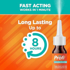 Label highlights six USP ingredients on Profi Everyday Nasal Spray