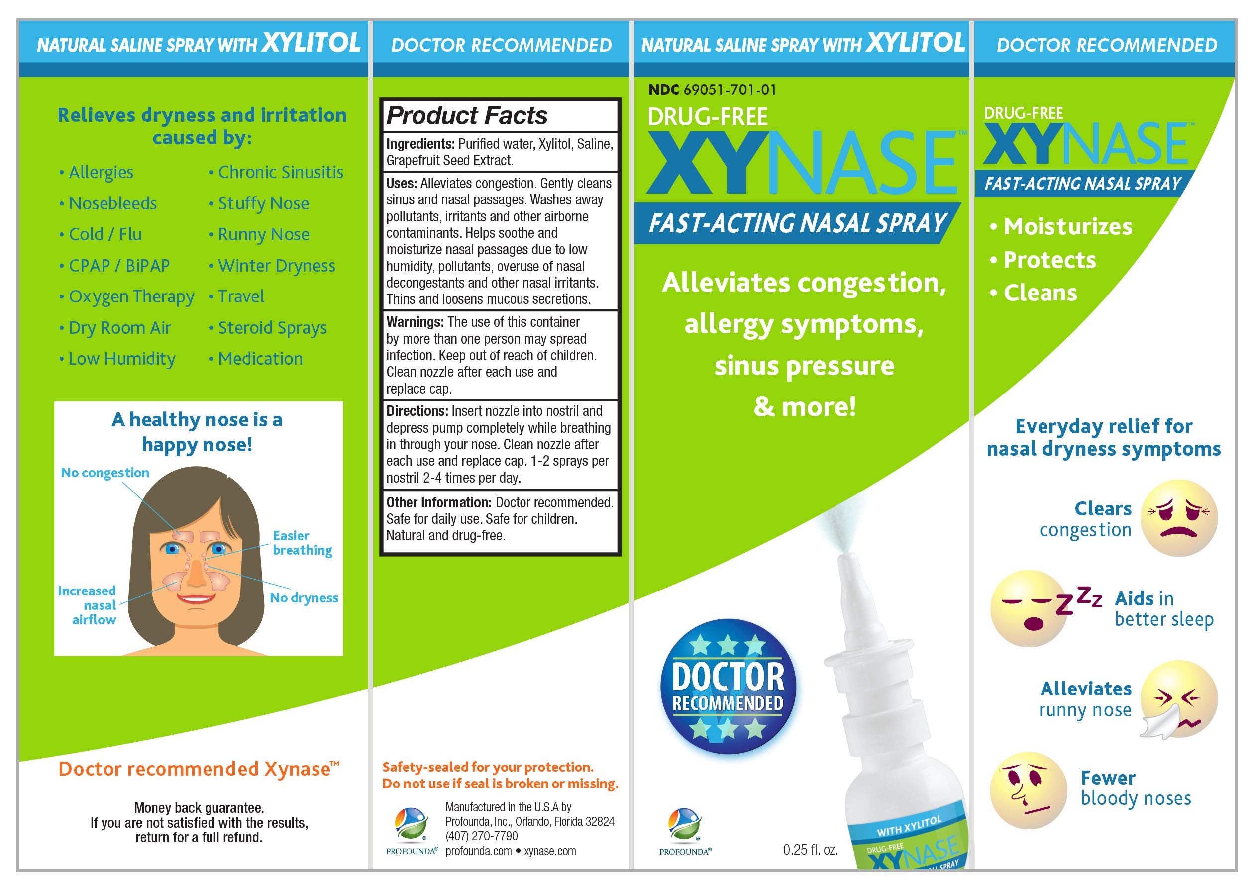Profounda Xynase nasal spray bottles arranged for shared use