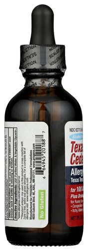 PROGENA Allergena Texas Cedar Fever herbal drops shown for drainage remedy concept