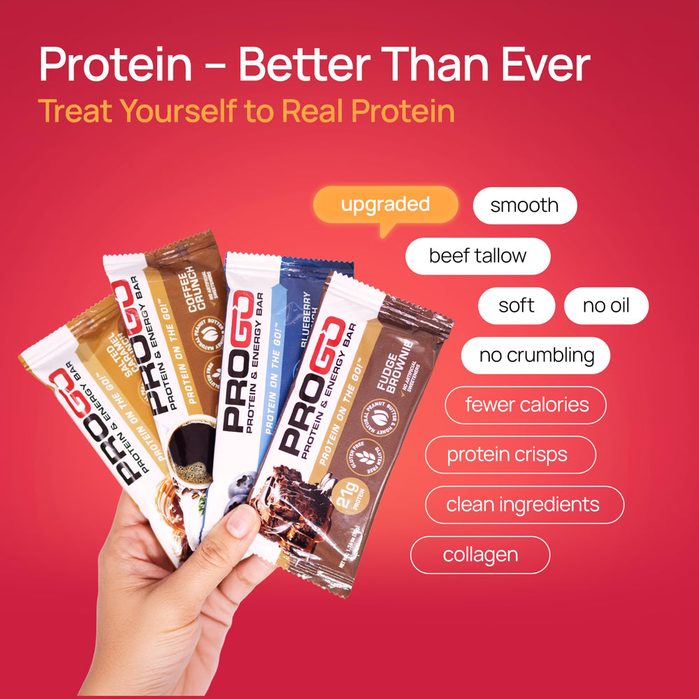 ProGo bars with 95% isolate emphasize a high-protein bite.