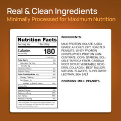 Close-up of ProGo Salted Caramel Crunch bar highlighting texture and protein
