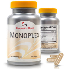 Progressive Health Monoplex canker relief bottle ready-to-use capsules for ongoing mouth sore support.