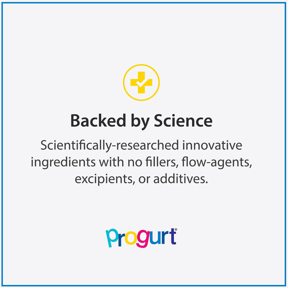 PROGURT Dissolves in water for a quick probiotic drink.