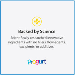 PROGURT Dissolves in water for a quick probiotic drink.