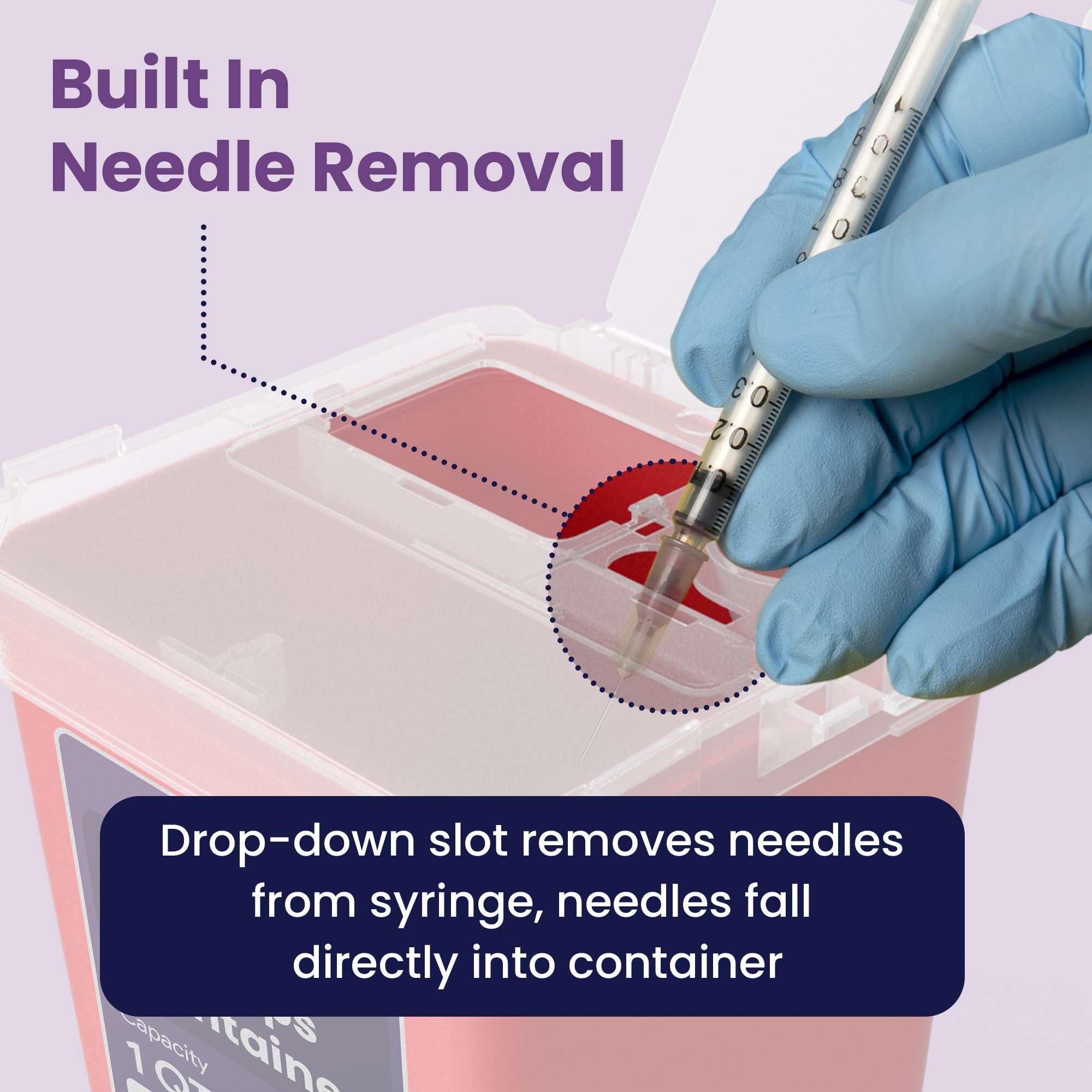 ProHeal clear lid shows remaining capacity for quick waste checks.