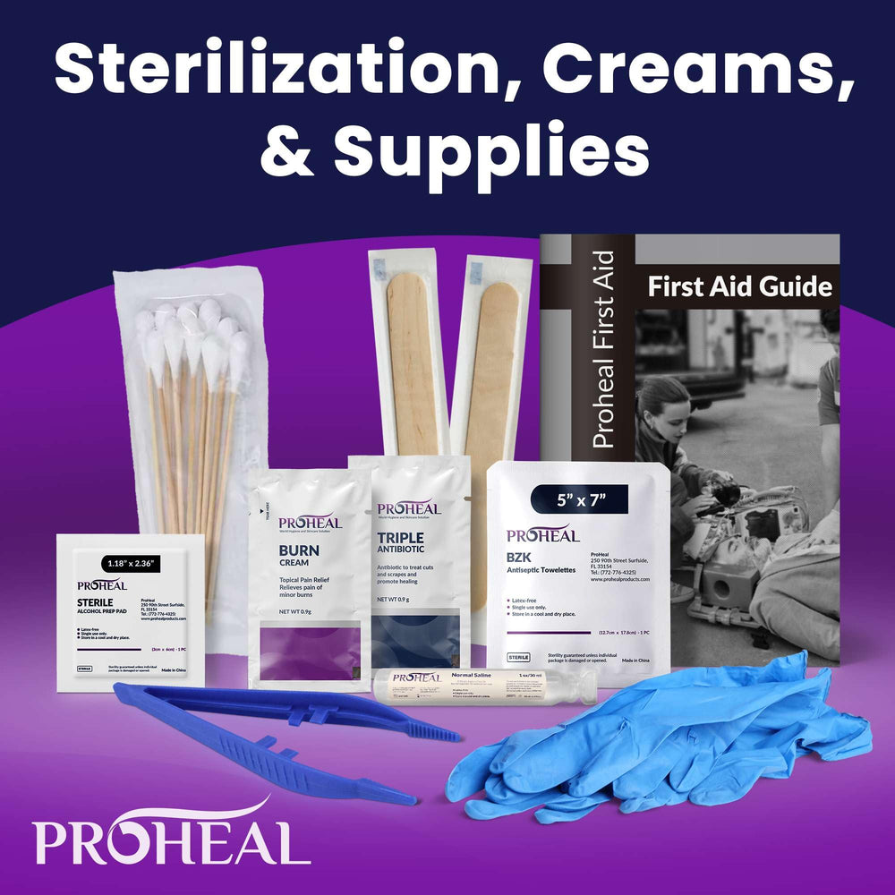 ProHeal eye wash and cleansing cloths for eye safety.