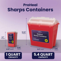 ProHeal large sharps container durable leak-proof biohazard disposal.