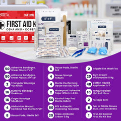 ProHeal Type III ANSI Class A label on organized first aid kit.