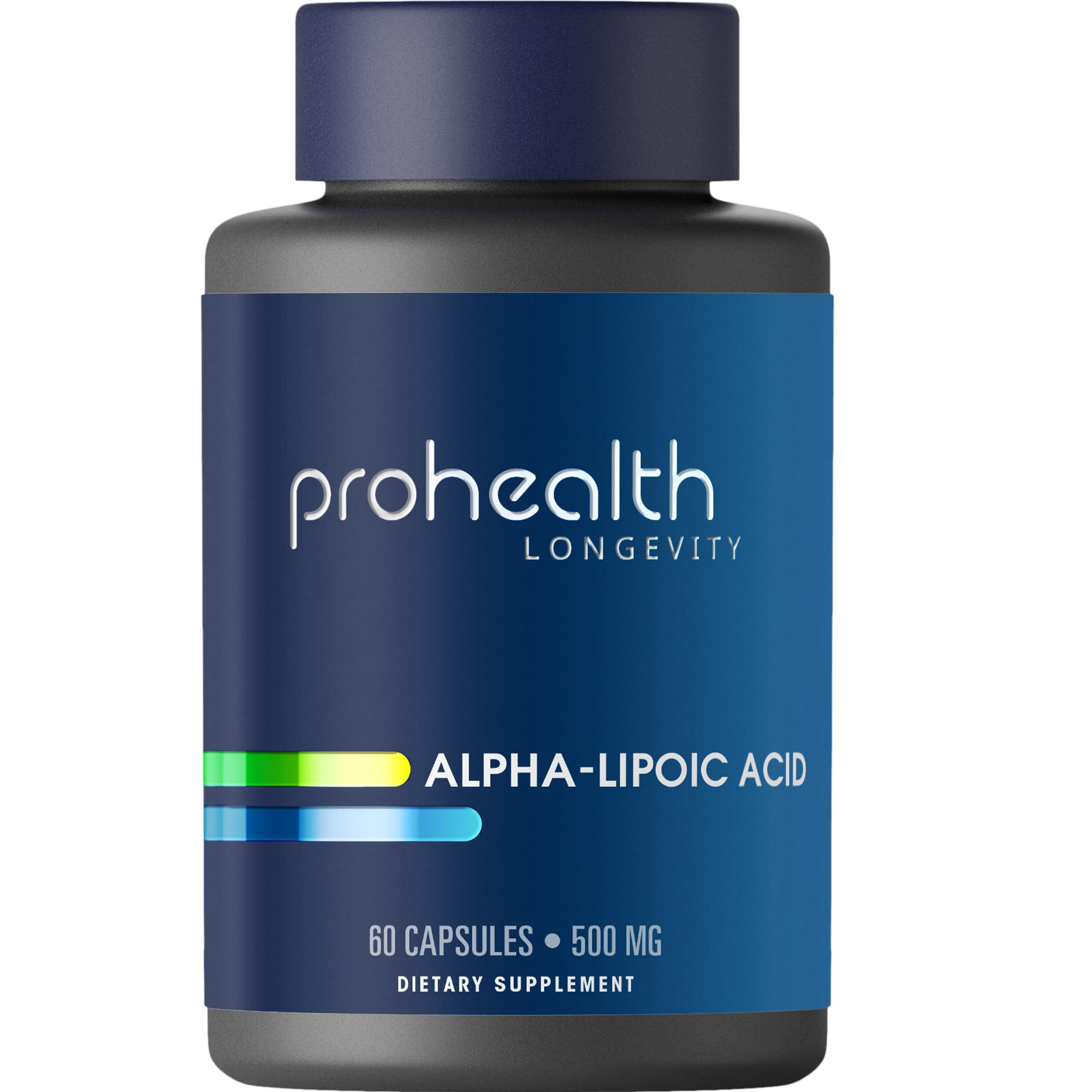 ProHealth Alpha Lipoic Acid 500mg bottle promoting skin vitality and energy