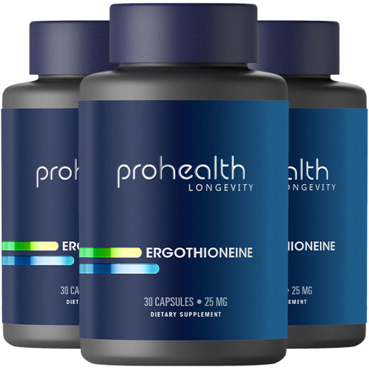 ProHealth Ergothioneine 5X bottle showcasing premium longevity support