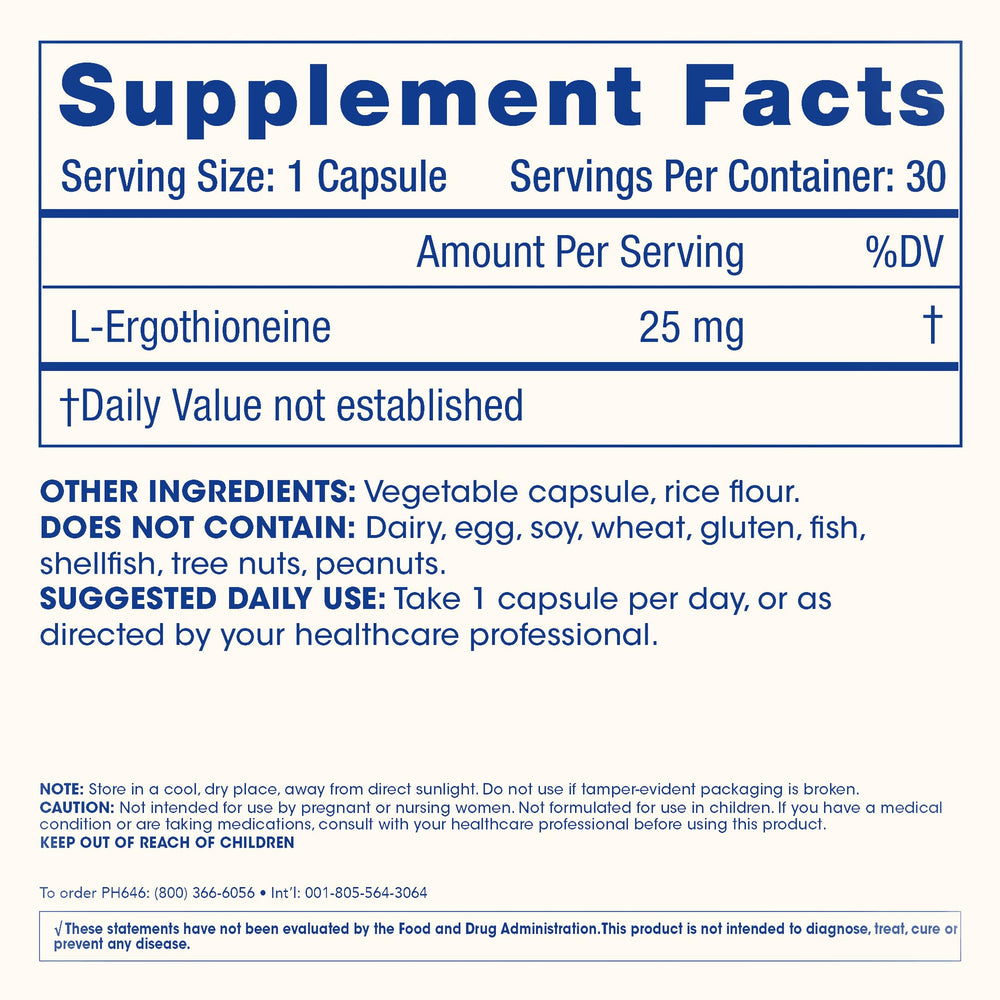Third-party lab seal confirming tested purity of ProHealth Ergothioneine 5X