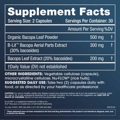Capsules close-up of ProHealth bacopa 1000mg, supporting memory and stress balance.